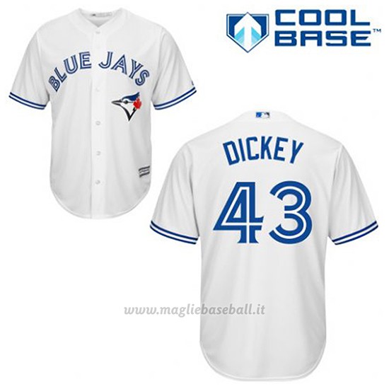 Maglia Baseball Uomo Toronto Blue Jays R.a. Dickey 43 Bianco 1ªCool Base